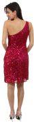 Hand Beaded and Sequined One Shoulder Short Dress back